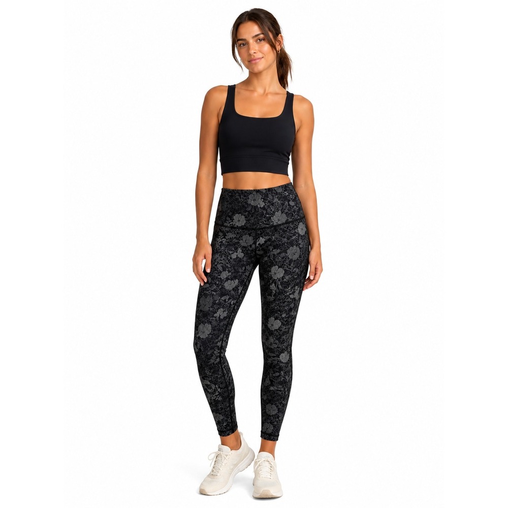 Lululemon Align‎ Leggings Womens 4 Black Floral Print High Rise Yoga Pants